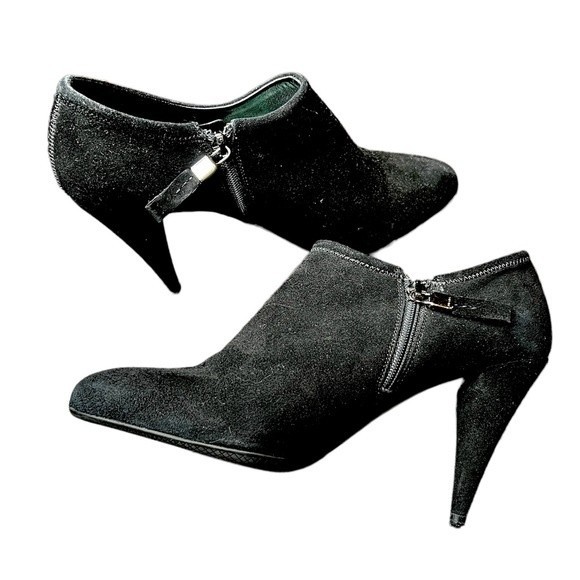 Prada Side Zip Logo Black Suede Leather Ankle Bootie 39 Luxury Designer 39 / 8.5 - Picture 1 of 12